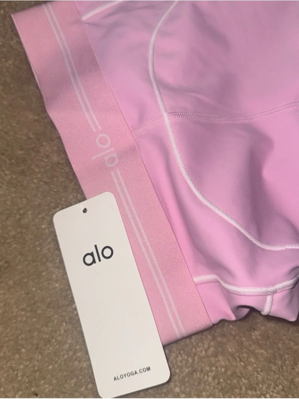 ALO Yoga Pink High-Waist Bike Shorts